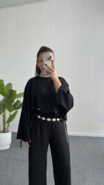 Venüs Takım Pelerinli  - Siyah - Görsel 5