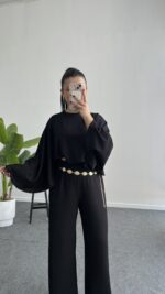 Venüs Takım Pelerinli  - Siyah - Görsel 6