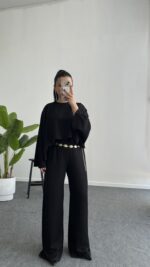 Venüs Pelerinli Takım - Siyah - Görsel 2