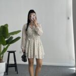 Puantiyeli Şifon Elbise