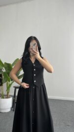 Polina Yelek Etek İkili Takım - Siyah - Görsel 3