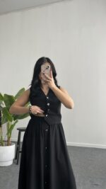 Polina Yelek Etek İkili Takım - Siyah - Görsel 5