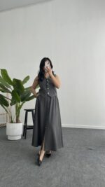 Polina Yelek Etek İkili Takım - Gri - Görsel 6