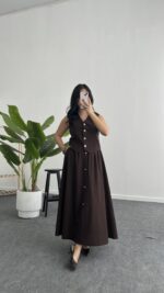 Polina Yelek Etek İkili Takım - Kahve - Görsel 5