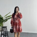 Pelvin Çiçek Desenli Elbise