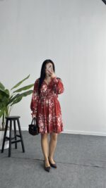 Pelvin Çiçek Desenli Elbise