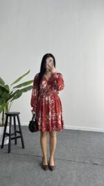 Pelvin Çiçek Desenli Elbise - Görsel 3