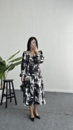 Tiana Kruvaze Elbise - Siyah