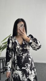 Tiana Kruvaze Elbise - Siyah - Görsel 5