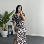 Lizzy Leopar Desen Maxi Elbise