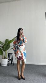 Serena Desenli Elbise - Görsel 7