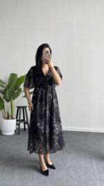 Milena Şifon Elbise - Siyah - Görsel 4