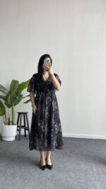 Milena Şifon Elbise - Siyah - Görsel 5