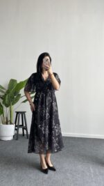 Milena Şifon Elbise - Siyah - Görsel 2