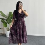 Milena Şifon Elbise - Mürdüm