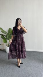 Milena Şifon Elbise - Mürdüm