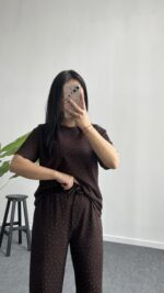 Yuri Taşlı Modal Takım - Kahve - Görsel 5