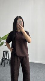 Yuri Taşlı Modal Takım - Kahve - Görsel 4