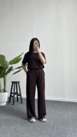 Yuri Taşlı Modal Takım - Kahve - Görsel 2