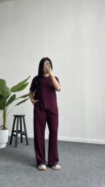 Yuri Taşlı Modal Takım - Bordo - Görsel 8