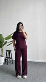 Yuri Taşlı Modal Takım - Bordo - Görsel 4