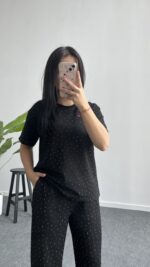 Yuri Taşlı Modal Takım - Siyah - Görsel 6