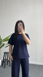 Yuri Taşlı Modal Takım - Lacivert - Görsel 6