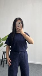 Yuri Taşlı Modal Takım - Lacivert - Görsel 4