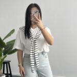 Lea Bağlama Detaylı Tişört - Beyaz