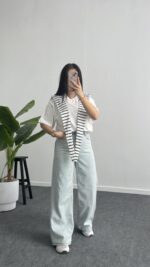 Lea Bağlama Detaylı Tişört - Beyaz - Görsel 5