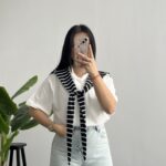 Lea Bağlama Detaylı Tişört - Siyah