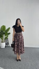 Mia Kemerli Elbise - Kahve - Görsel 4