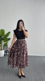 Mia Kemerli Elbise - Kahve - Görsel 6