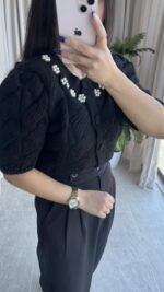 İnci Detaylı Karpuz Kol Hırka - Görsel 5