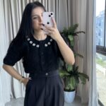 İnci Detaylı Karpuz Kol Hırka