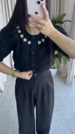 İnci Detaylı Karpuz Kol Hırka - Görsel 2