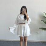 Lemas Bluz Şort Takım - Beyaz