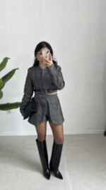 Lou Balık Sırtı Kaşe Takım