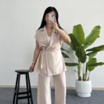 Kate Yelek Pantolon Takım - Krem