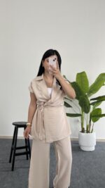 Kate Yelek Pantolon Takım - Krem - Görsel 5