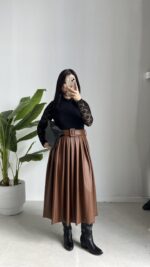 Oslo Kemerli Elbise - Kahve - Görsel 2