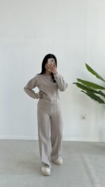 Palton Selanik İkili Takım - Taş - Görsel 3