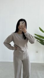 Palton Selanik İkili Takım - Taş - Görsel 4