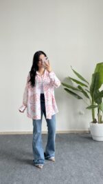 Pattaya Keten Gömlek - Turuncu - Görsel 9