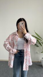 Pattaya Keten Gömlek - Turuncu - Görsel 4