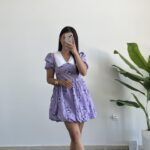 Selesta Bebe Yaka Mini Balon Elbise - Lila