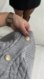 Taida Saç Örgü Hırka - Gri - Görsel 7