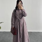 Velin Ekose Maxi Elbise - Bordo