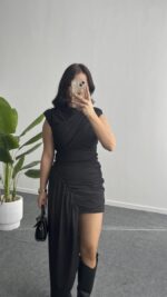 Waslo Tasarım Elbise - Siyah - Görsel 4