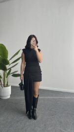 Waslo Tasarım Elbise - Siyah - Görsel 3